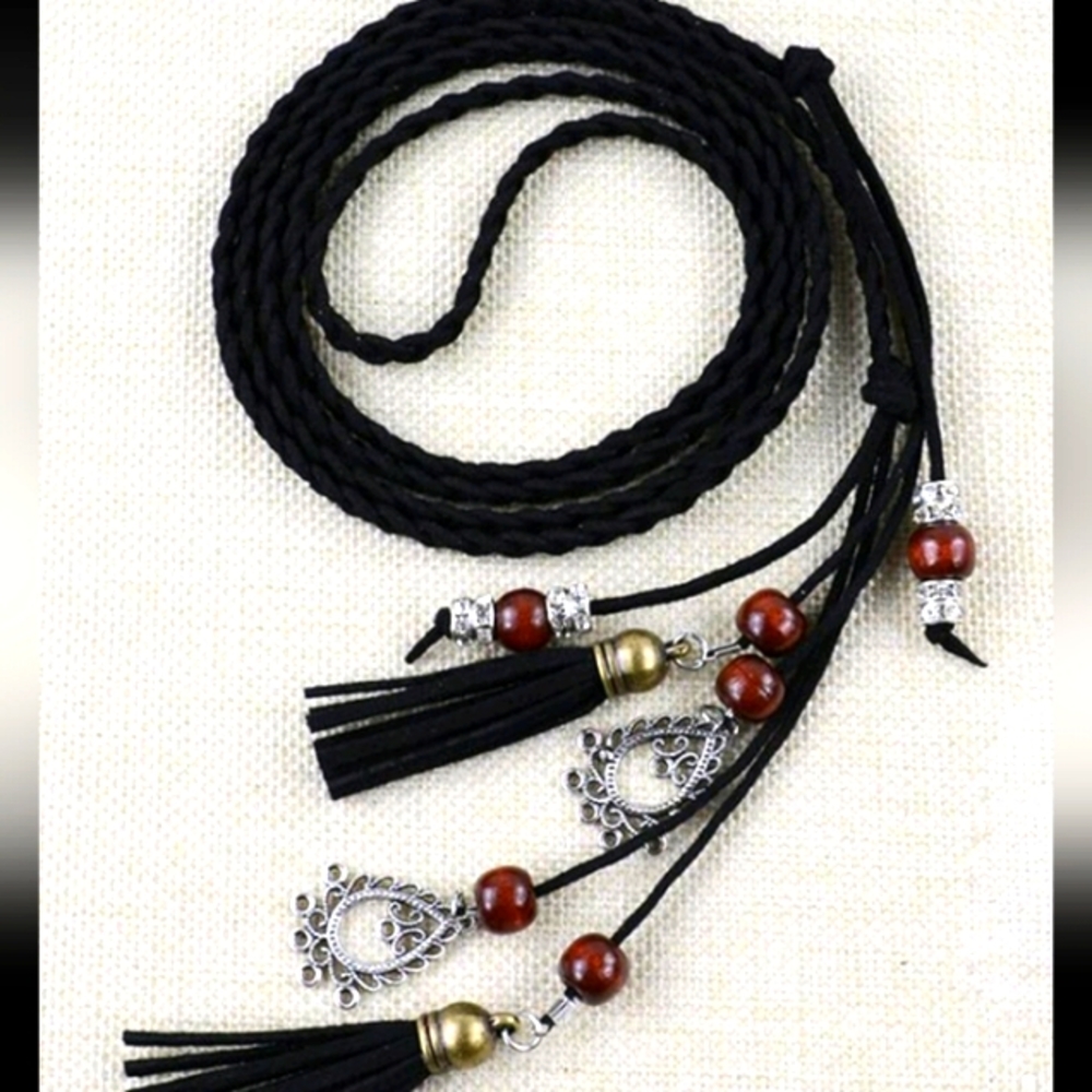 Bead and Tassel Fashion Rope Belt
